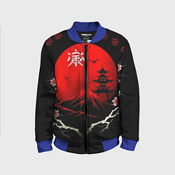 Бомбер детский Japan red black nature, цвет: 3D-синий