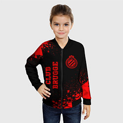 Бомбер детский Club Brugge - red gradient вертикально, цвет: 3D-черный — фото 2