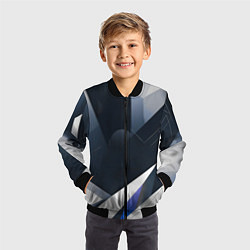 Бомбер детский Абстракция город следующего века, цвет: 3D-черный — фото 2