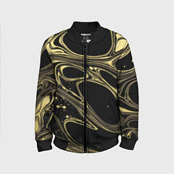 Бомбер детский Разводы в виде кругов и линий - текстура, цвет: 3D-черный