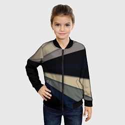 Бомбер детский Фрактальные линии - темный, цвет: 3D-черный — фото 2