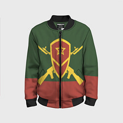 Бомбер детский Мотострелковые войска: герб со щитом, цвет: 3D-черный