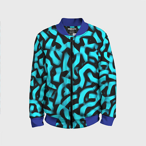 Детский бомбер Бирюзовая абстракция / 3D-Синий – фото 1