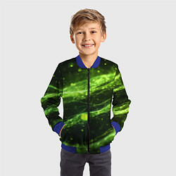 Бомбер детский Текстура зеленая жидкость, цвет: 3D-синий — фото 2