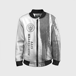 Бомбер детский Manchester City - white gradient по-вертикали, цвет: 3D-черный