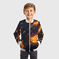 Бомбер детский Оранжевая краска в движении, цвет: 3D-белый — фото 2