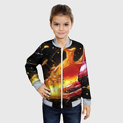 Бомбер детский Динамичная краска текстура, цвет: 3D-серый — фото 2