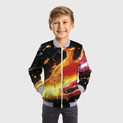 Бомбер детский Динамичная краска текстура, цвет: 3D-серый — фото 2