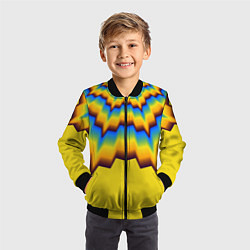 Бомбер детский Узоры на желтом, цвет: 3D-черный — фото 2