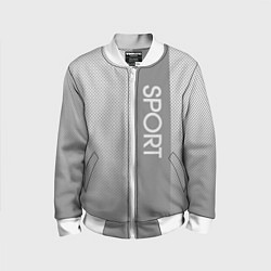 Бомбер детский Sport светло-серый с полосой, цвет: 3D-белый