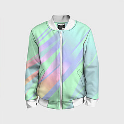 Детский бомбер Светлый зелёный мятный с полосами градиент
