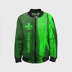 Бомбер детский Saints Row - green gradient по-вертикали, цвет: 3D-черный