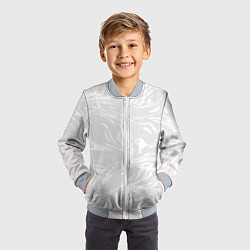 Бомбер детский Серо-розовые разводы - абстрактный узор, цвет: 3D-серый — фото 2