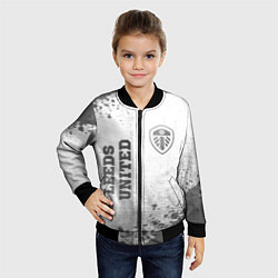 Бомбер детский Leeds United - white gradient вертикально, цвет: 3D-черный — фото 2
