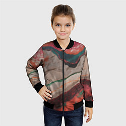 Бомбер детский Абстракция из бумаги и краски, цвет: 3D-черный — фото 2