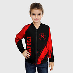 Бомбер детский Napoli - red gradient вертикально, цвет: 3D-черный — фото 2