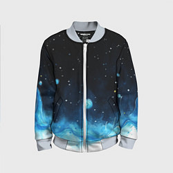 Бомбер детский Синяя светящееся краска, цвет: 3D-серый