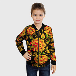 Бомбер детский Хохлома - роспись, цвет: 3D-черный — фото 2