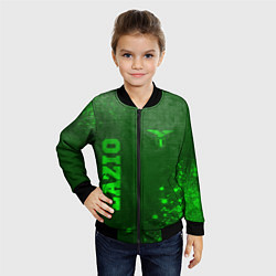 Бомбер детский Lazio - green gradient вертикально, цвет: 3D-черный — фото 2