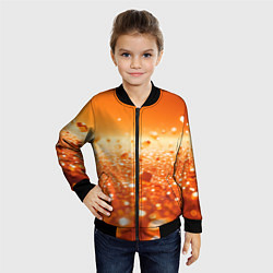 Бомбер детский Оранжевые блестящие частицы текстура, цвет: 3D-черный — фото 2