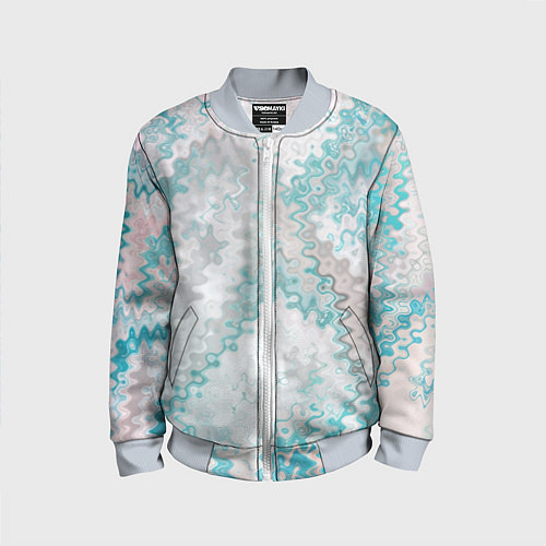 Детский бомбер Серо-бирюзовый абстрактный / 3D-Серый – фото 1