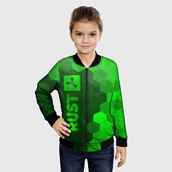 Бомбер детский Rust - green gradient по-вертикали, цвет: 3D-черный — фото 2