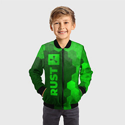 Бомбер детский Rust - green gradient по-вертикали, цвет: 3D-черный — фото 2