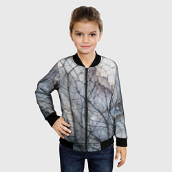 Бомбер детский Прожилки листьев, цвет: 3D-черный — фото 2