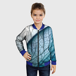 Бомбер детский Листья с прожилками, цвет: 3D-синий — фото 2