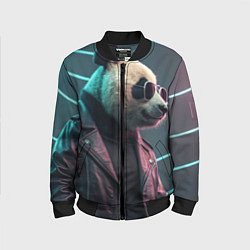 Бомбер детский Cyberpunk panda, цвет: 3D-черный