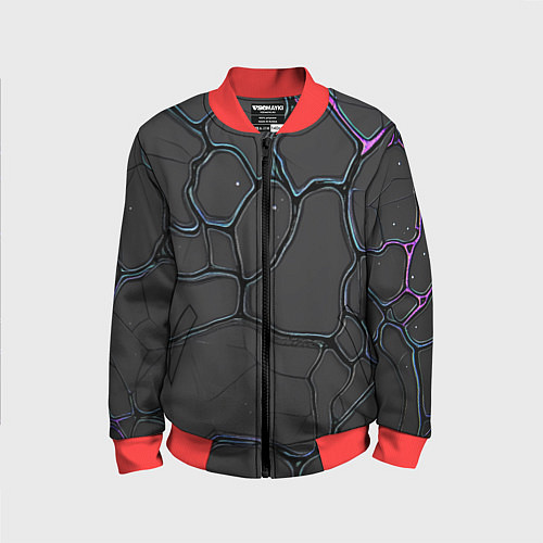 Детский бомбер Плита хай-тек текстура / 3D-Красный – фото 1