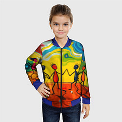 Бомбер детский Дружба человечков, цвет: 3D-синий — фото 2