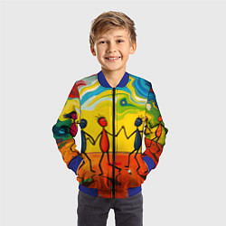 Бомбер детский Дружба человечков, цвет: 3D-синий — фото 2