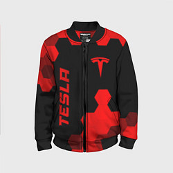 Бомбер детский Tesla - red gradient вертикально, цвет: 3D-черный