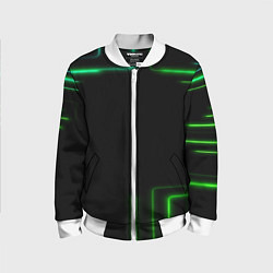 Бомбер детский Black green color, цвет: 3D-белый