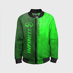 Бомбер детский Infiniti - green gradient по-вертикали, цвет: 3D-черный