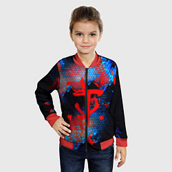 Бомбер детский Doom космическая абстракция, цвет: 3D-красный — фото 2