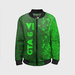 Бомбер детский GTA 6 - green gradient по-вертикали, цвет: 3D-черный