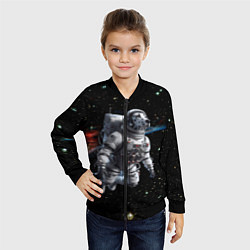 Бомбер детский The dalmatian brave cosmonaut - ai art, цвет: 3D-черный — фото 2