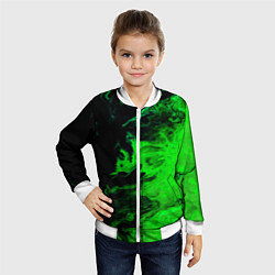 Бомбер детский Color green black, цвет: 3D-белый — фото 2