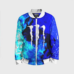 Бомбер детский Monster energy синий дым, цвет: 3D-белый