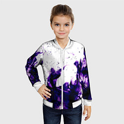 Бомбер детский Фиолетовый огонь текстура, цвет: 3D-белый — фото 2