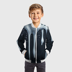 Бомбер детский Белая объемная слизь текстура, цвет: 3D-белый — фото 2