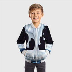 Бомбер детский Молочная текстура, цвет: 3D-белый — фото 2