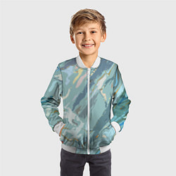 Бомбер детский Холодный голубой абстракция, цвет: 3D-белый — фото 2