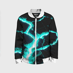 Бомбер детский Color light blue black, цвет: 3D-белый