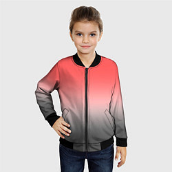 Бомбер детский Бледный красно-серый градиент, цвет: 3D-черный — фото 2