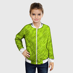 Бомбер детский Салатовый текстурированный, цвет: 3D-белый — фото 2