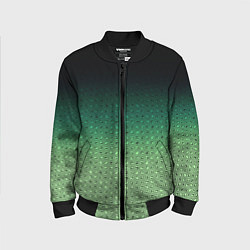Бомбер детский Чёрно-зелёный градиент с узором, цвет: 3D-черный