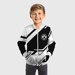 Бомбер детский Borussia geometry black, цвет: 3D-белый — фото 2